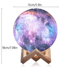 16-Color 3D LED Moon Light with Stand - Night Light