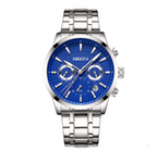 Stylish Men's Black Gold Steel Sports Watch with 3 Eyes