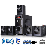 beFree Sound 5.1 Channel Surround Sound Bluetooth Speaker System in Black-0