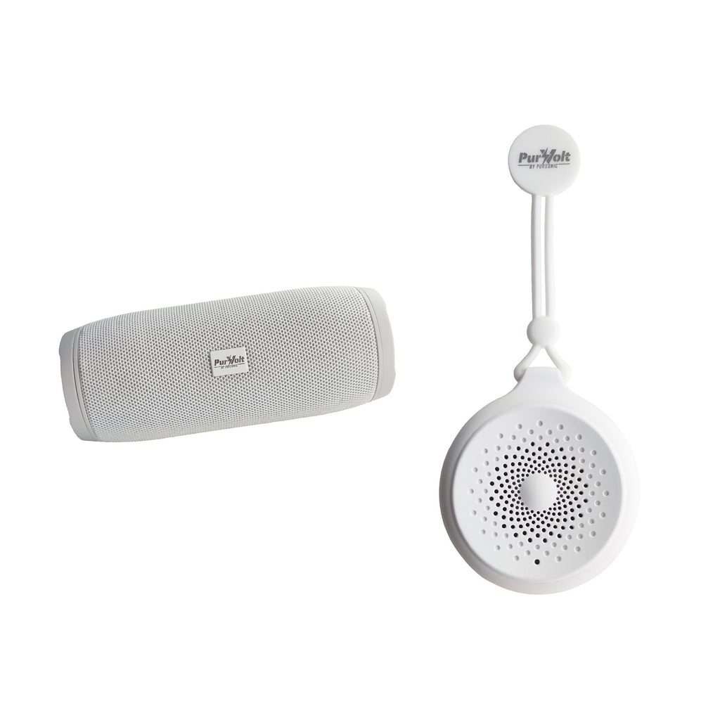 Pursonic Peak Wireless Speaker & Pursonic Waterproof Wireless Speaker Bundle – 360° Hi-Res Sound Anywhere, Anytime