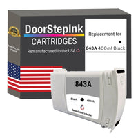 DoorStepInk Brand for HP 843A Black Remanufactured in the USA Ink Cartridge-C1Q57A-0