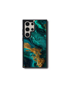Teal and Gold Swirl Phone Case