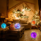 16-Color 3D LED Moon Light with Stand - Night Light